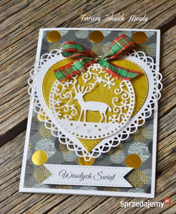 Kartka świąteczna na Boże Narodzenie z jeleniem