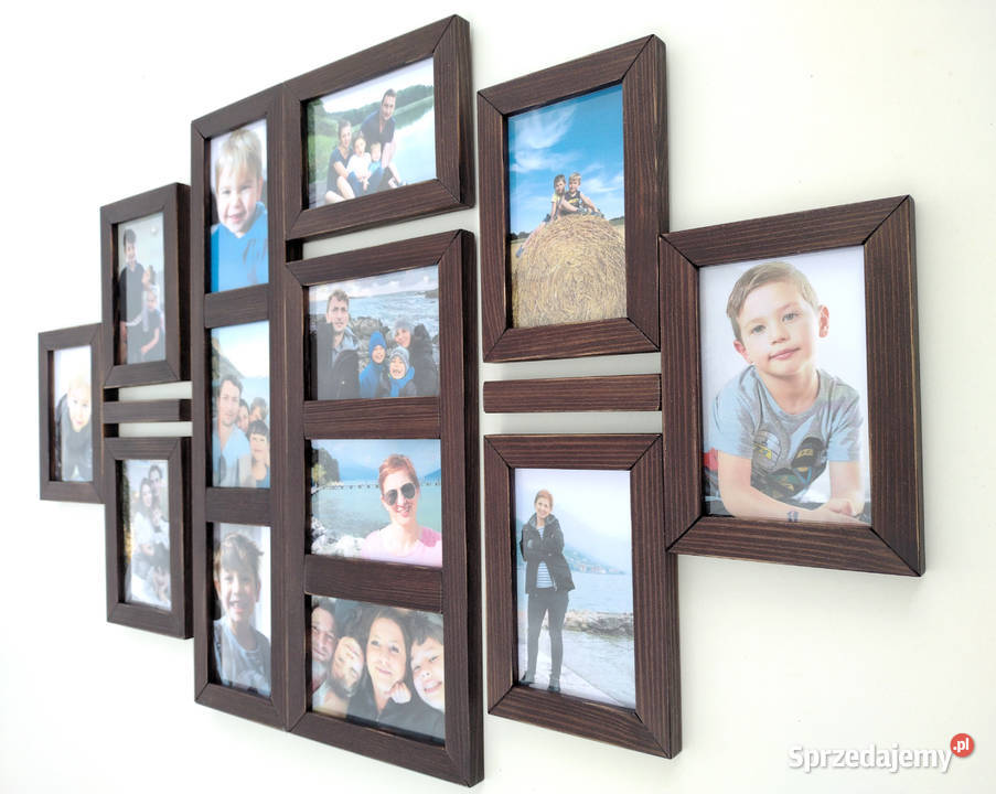 Drewniana Multirama Ramka na 13 zdjęć 10x15 Warszawa