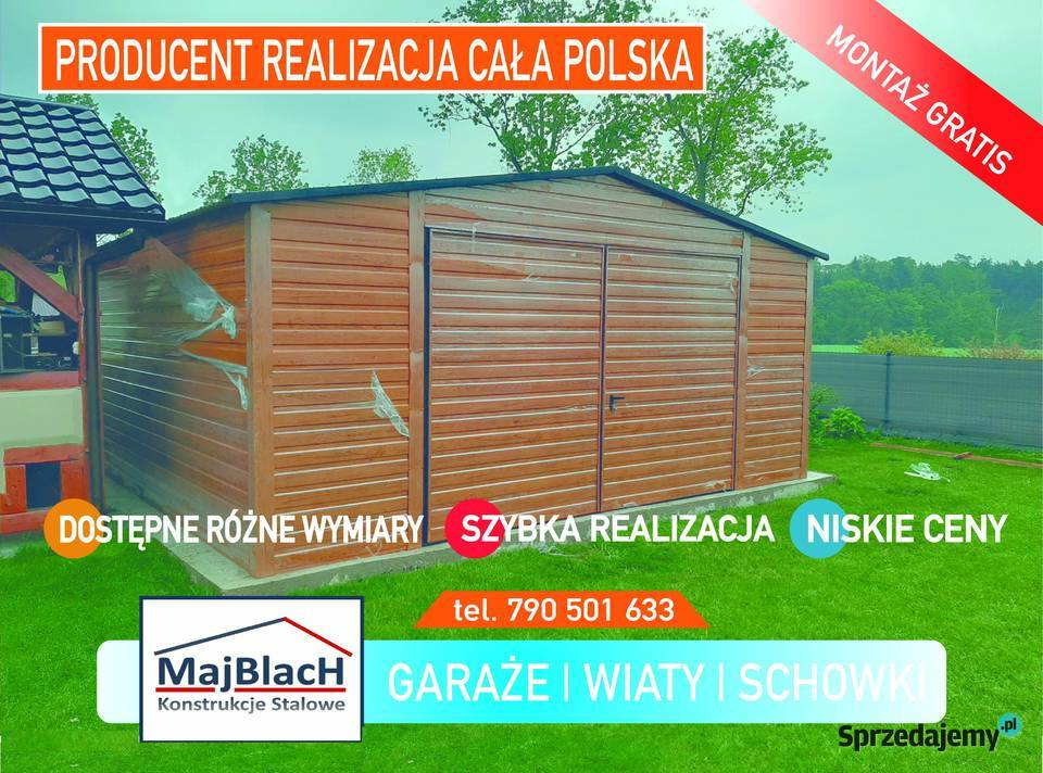 Garaż Blaszany Garaże Blaszane Drewnopodobne Bełchatów