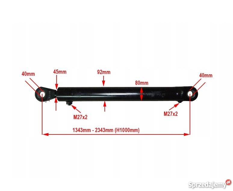 Siłownik Hydrauliczny 80x45 Skok 1000 Mocowania Pozostałe Solec Kujawski