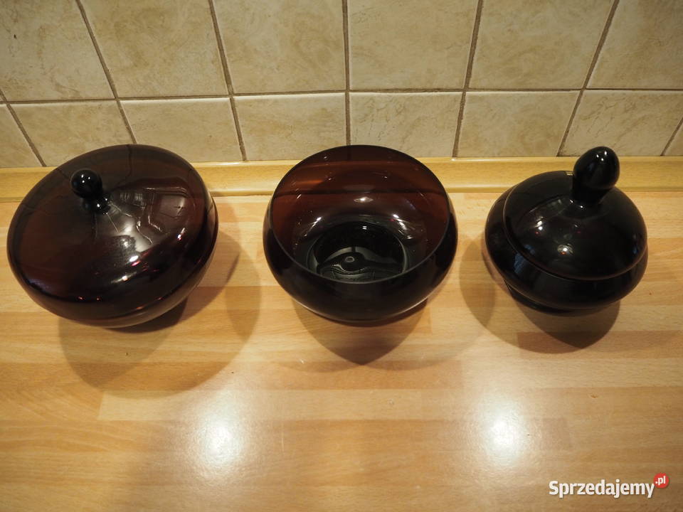 Naczynia ze szkła kolorowego brązowego Warszawa