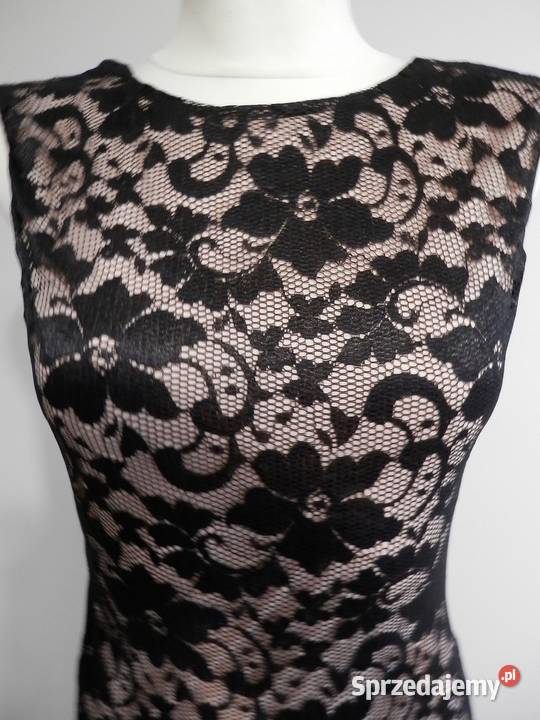 Sukienka Czarna Koronkowa z Cielistą Podszewką Spódnice i sukienki sprzedam