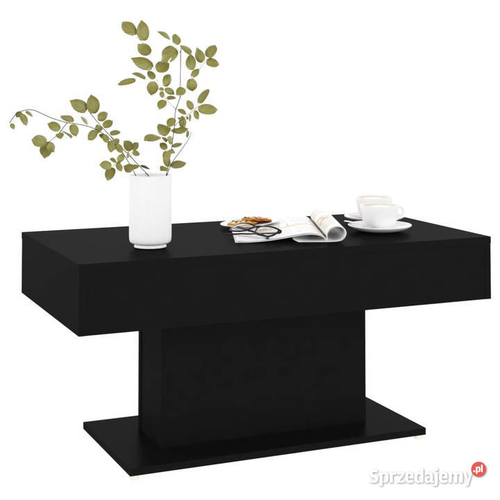 Stolik kawowy czarny 96x50x45 materiał