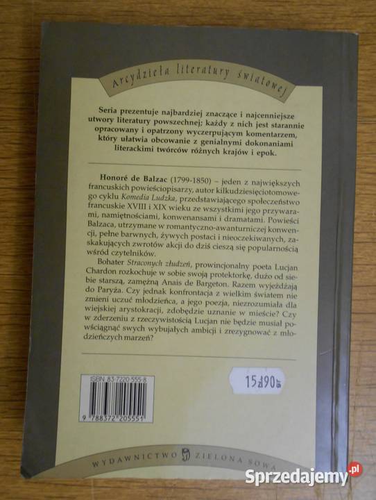 Honore de Balzac Stracone złudzenia lubelskie Parczew sprzedam