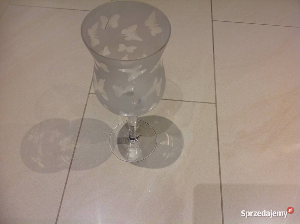 Kielich Ozdobny Lampion Szklany Vintage Nowa Sól