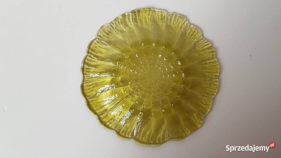 Talerzyk Cora Ząbkowice kolorowe szkło PRL Dąbrowa Górnicza