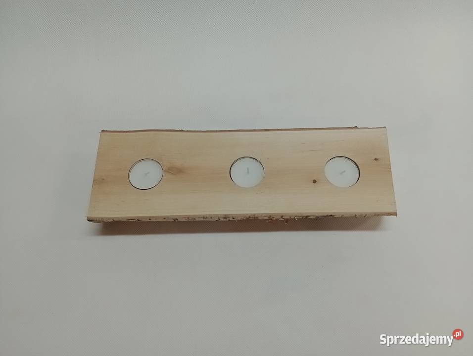 NATURALNY ŚWIECZNIK Z DREWNA BRZOZOWEGO TEALIGHT Żagań