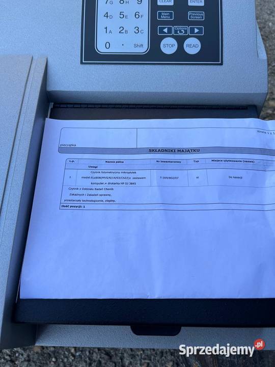Czytnik fotometryczny absorbancji mikropłytek opolskie Opole sprzedam
