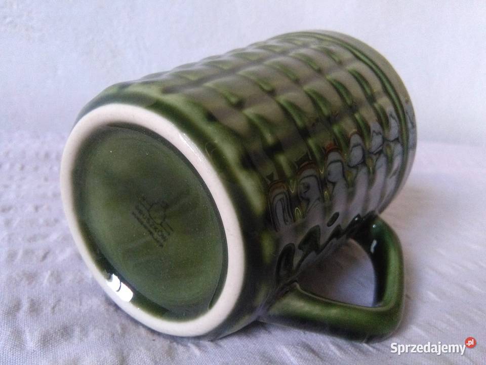 PRUSZKÓW KUBEK ZIELONY porcelit ceramika polska mazowieckie Warszawa