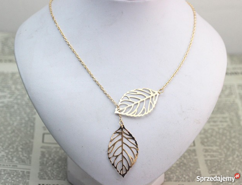 Naszyjnik Łańcuszek listki ażurowe złoto pomorskie Gdańsk