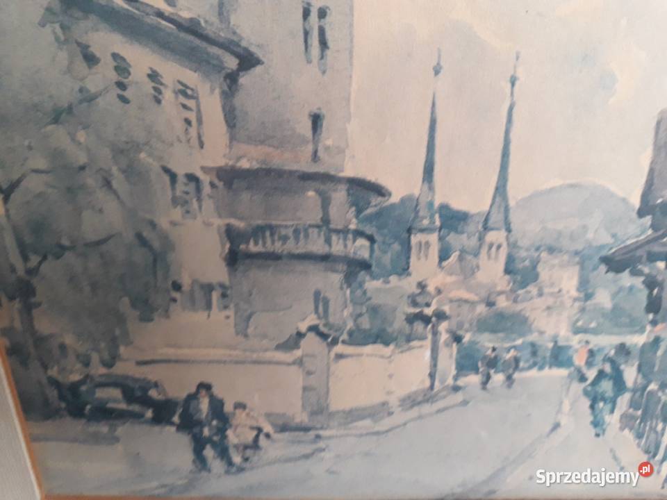 Pejzaż akwarela Koło