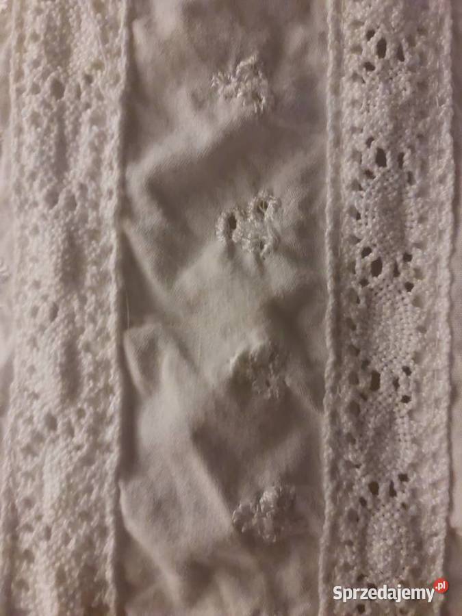 Biała bawełniana bluzka bez rękawów z haftem Wrocław sprzedam