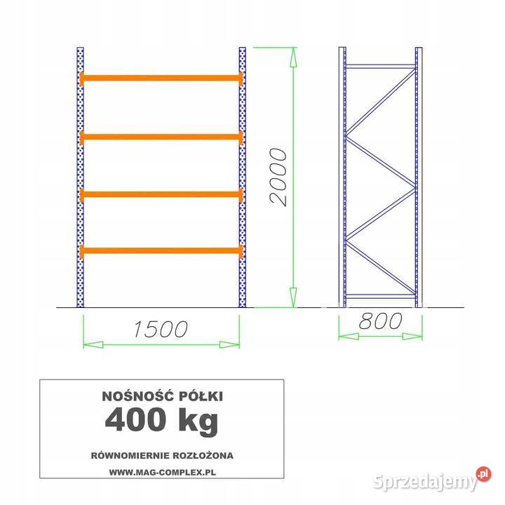 REGAŁ METALOWY MAGAZYNOWY WYTRZYMAŁY MOCNY MRC21 Kwidzyn