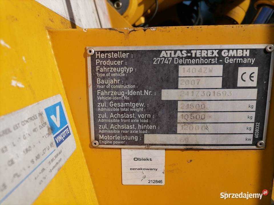 koparka kolejowa atlas 1604zw z niemiec sprzedam