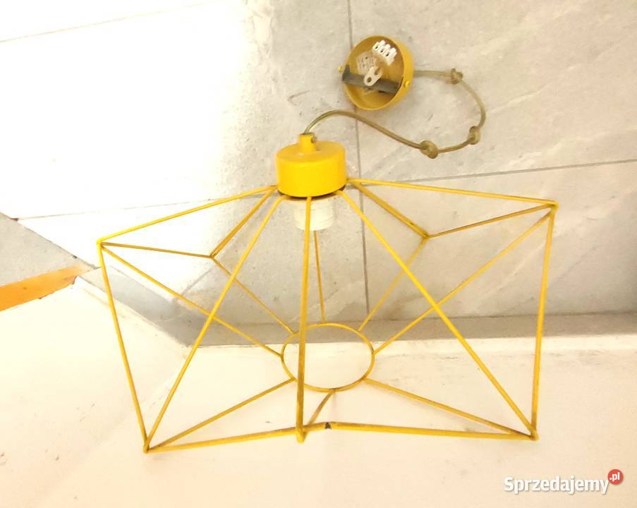 żółta druciana lampa wisząca sufitowa Lampy Gdańsk sprzedam