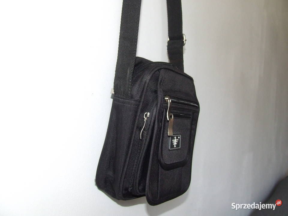 Materiałowa czarna torba na ramię ramię 8cm Oborniki Śląskie