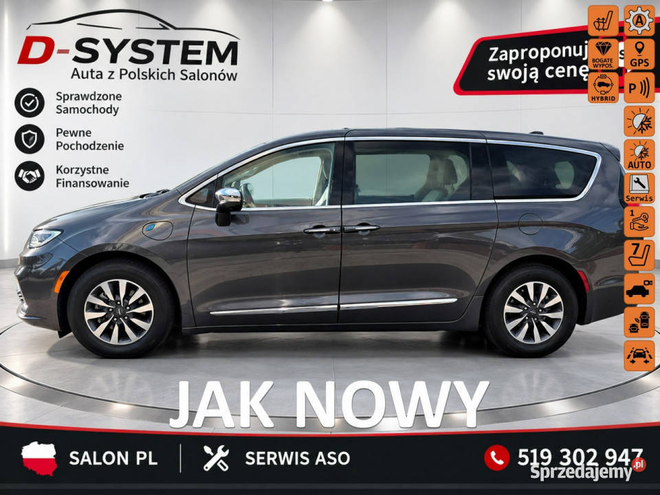 Chrysler Pacifica 2022 w wersji Limited 7 miejsc światła przeciwmgielne podlaskie Białystok