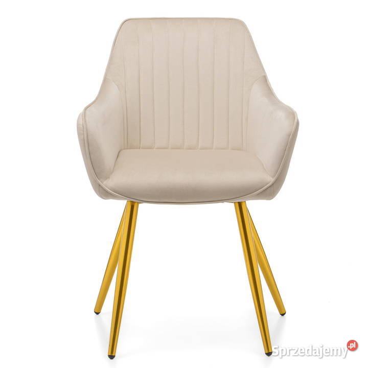 Beżowe Krzesło Passo Złote Nogi Wysyłka 24H Tarchały Małe
