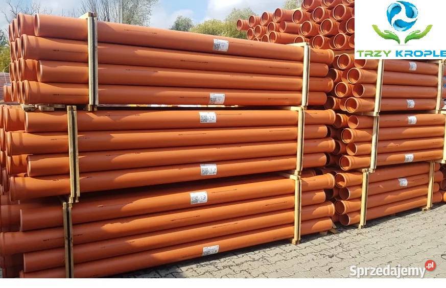 Rura kanalizacyjna fi 160 4m PCV pomarańczowa II Łęczyca sprzedam