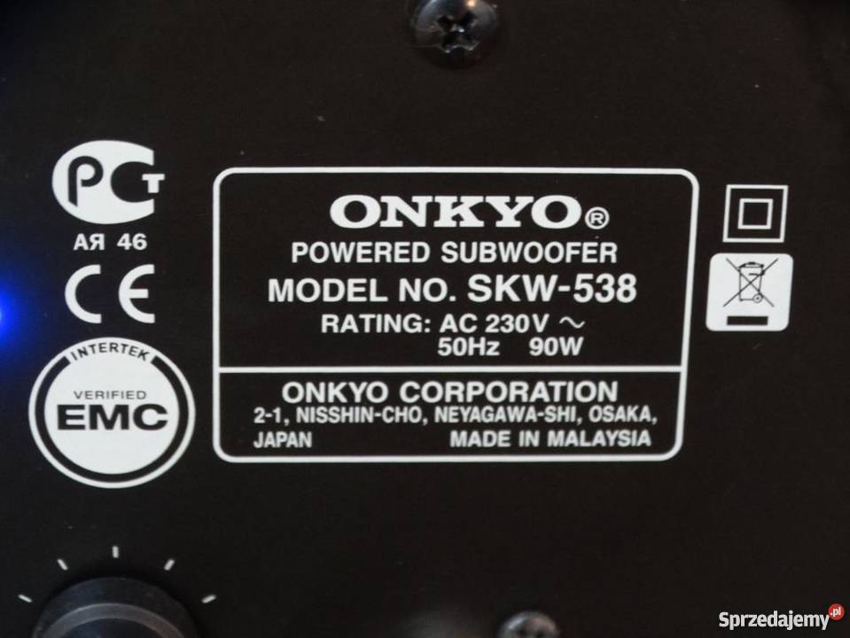 Sub aktywny Onkyo SKW538 150 wat sprawny WYSYŁKA Jasło