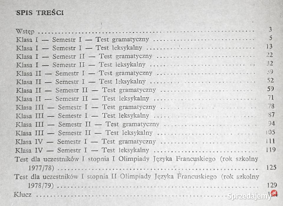 Testy w języku francuskim Jan Duliniec Chełm sprzedam