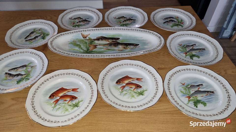 Serwis Rybny Porcelana Francuska Digion