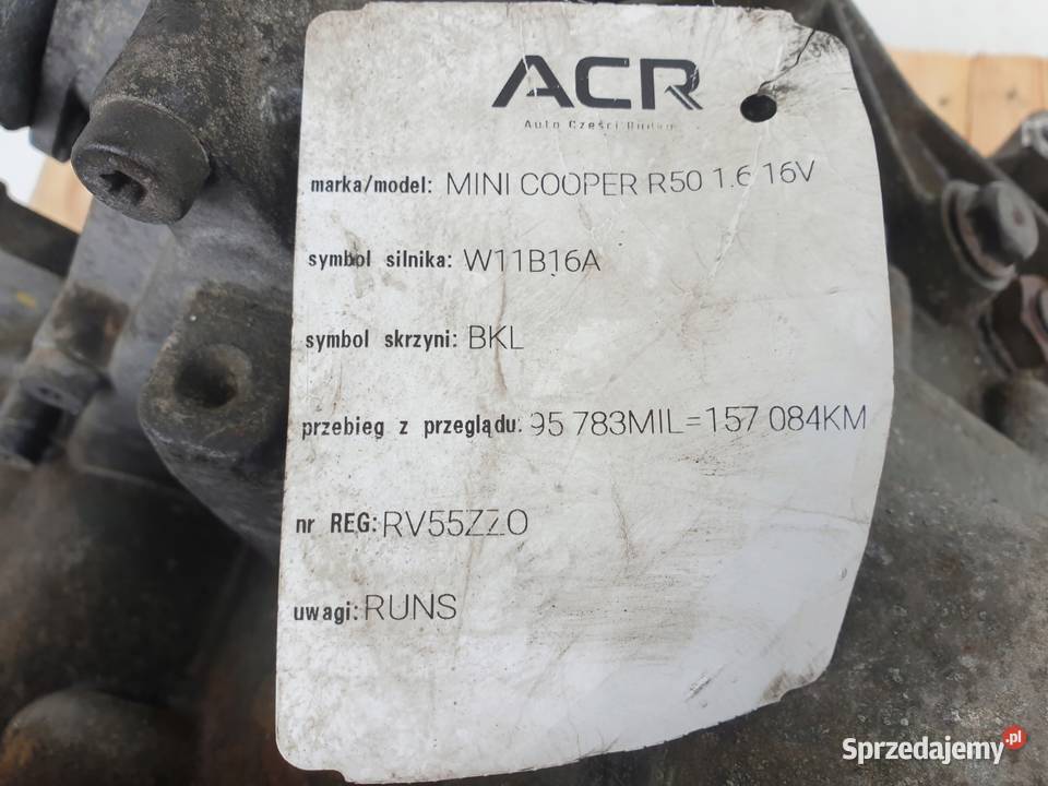 Mini Cooper One R53 16 komp SKRZYNIA BIEGÓW osobowe Chełm