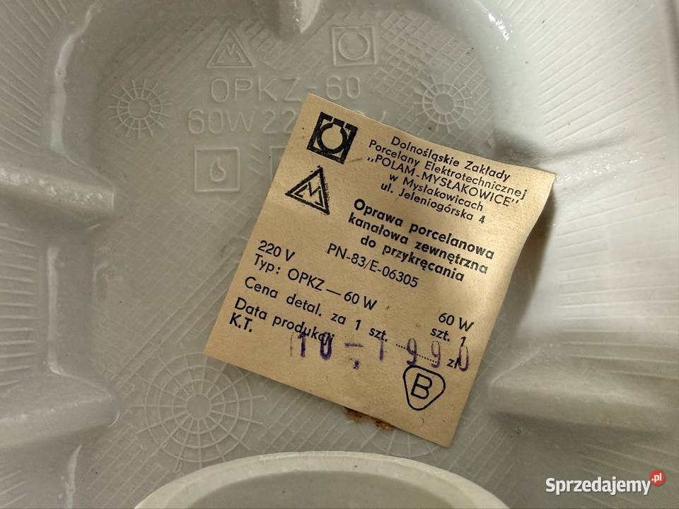 Lampa PRL OPKZ60 Industrialna Oprawa lata 7080 śląskie Czerwionka-Leszczyny