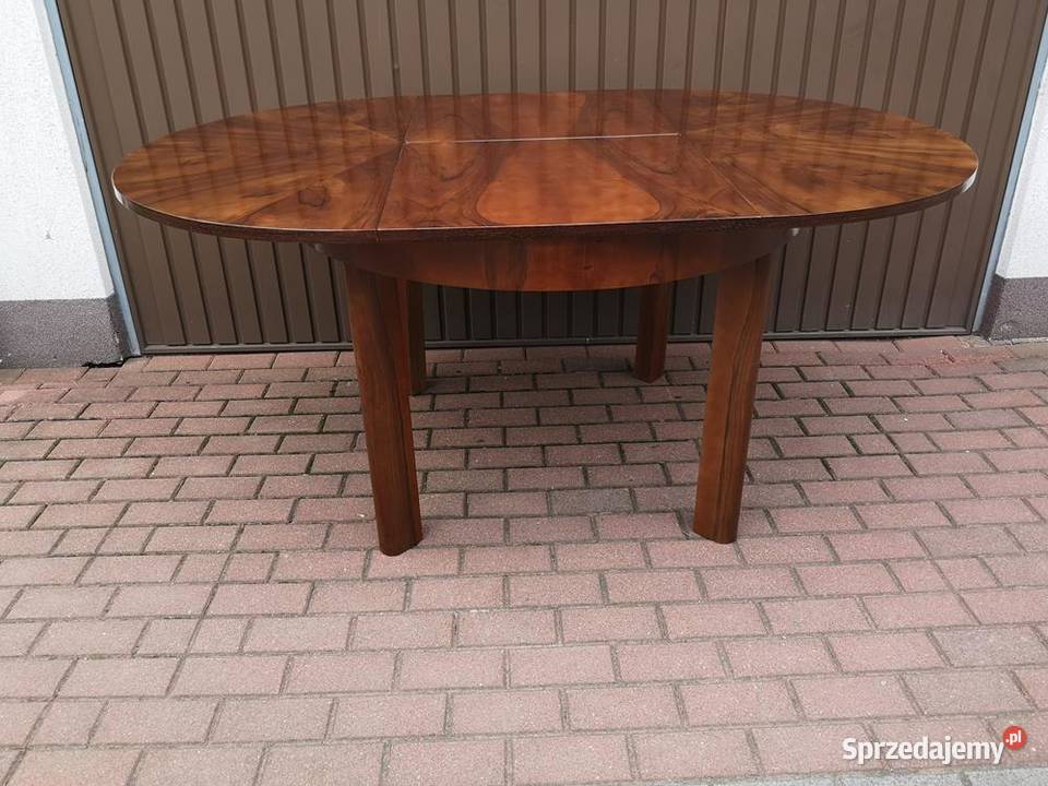 Stół ARTDECO Okrągły 115 Orzech Rozkładany Stary Meble Swarzędz