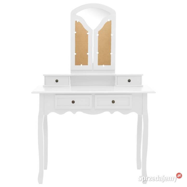 vidaXL Toaletka ze stołkiem biała 100x40x146 Warszawa