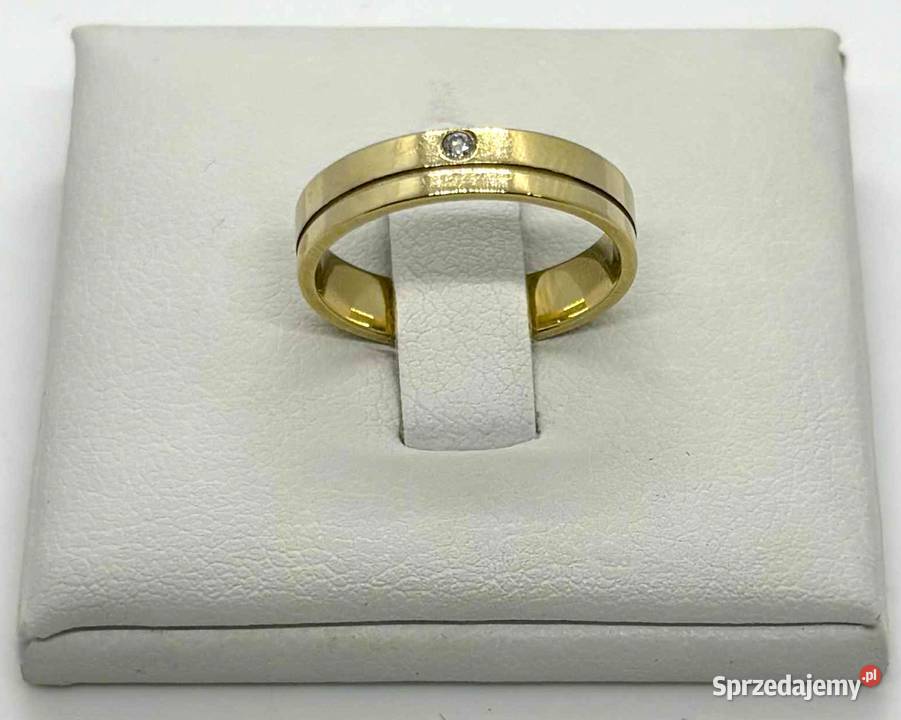Złota Obrączka z Diamentem pr 585 32g R10 Elbląg