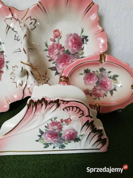 Stulistna róza na porcelanie Porcelana i szkło Gorlice sprzedam