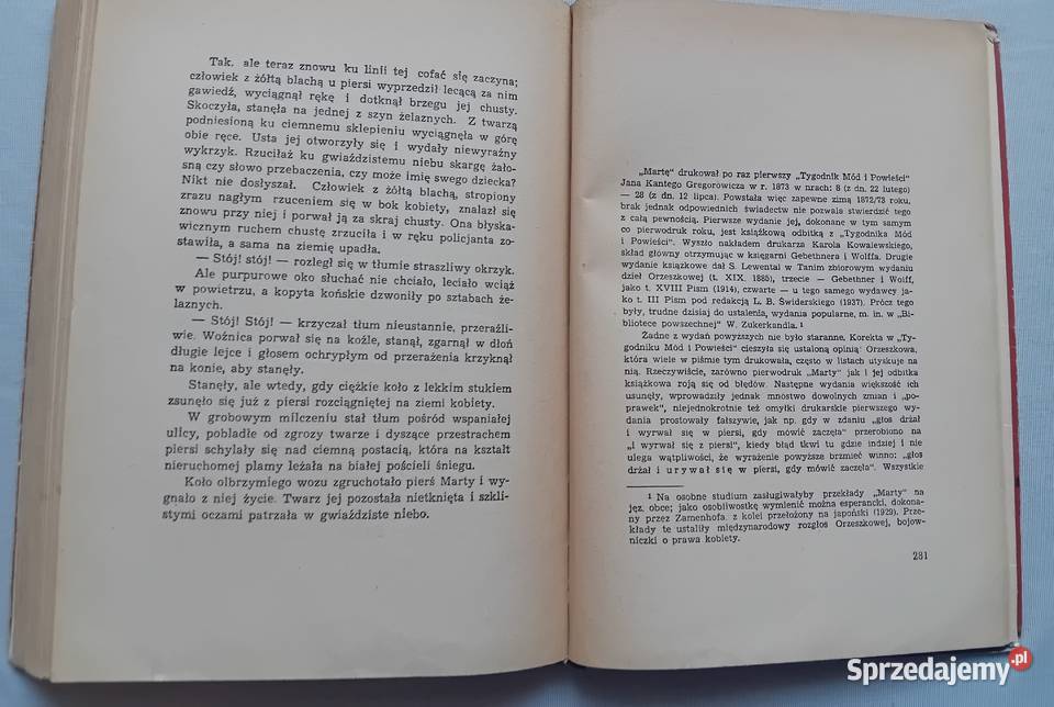 Eliza Orzeszkowa Marta Książka i Wiedza 1949 r wielkopolskie Koźminek sprzedam