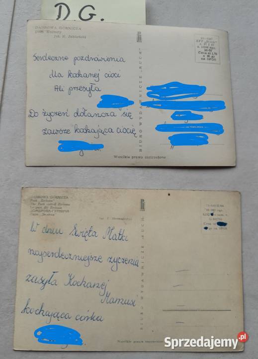 Stare pocztówki kartki pocztowe PRL Dąbrowa Antyki, Sztuka, Kolekcje
