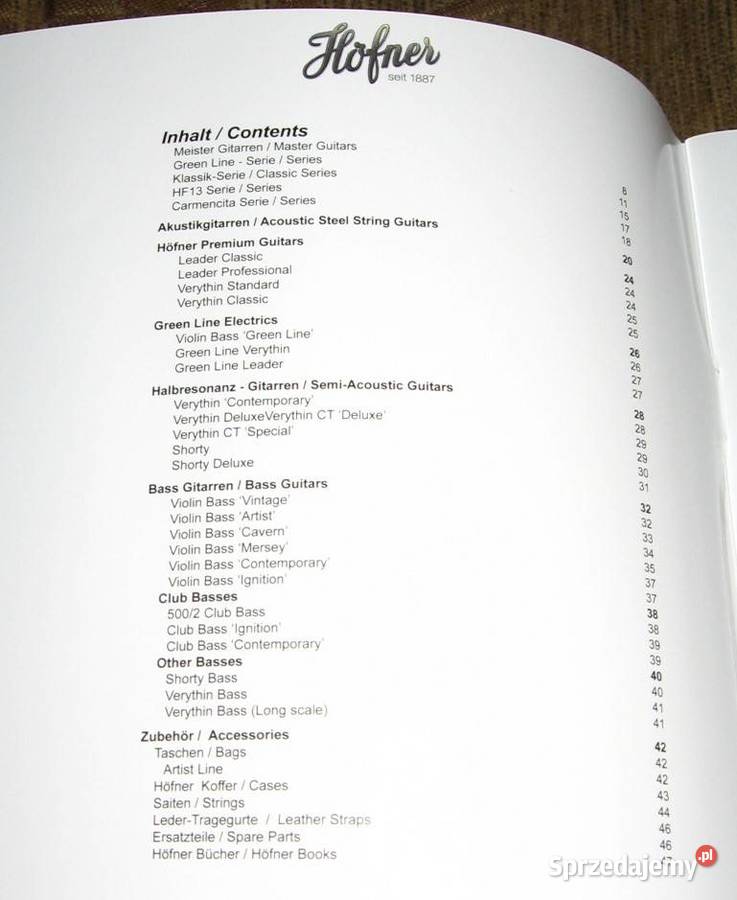 Hofner 2020 2021 guitar catalog katalog gitar Kępice