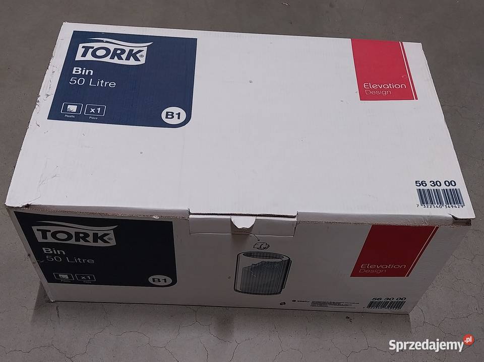 Kosz na śmieci odpady biały 50L plastikowy Tork śląskie Czeladź sprzedam