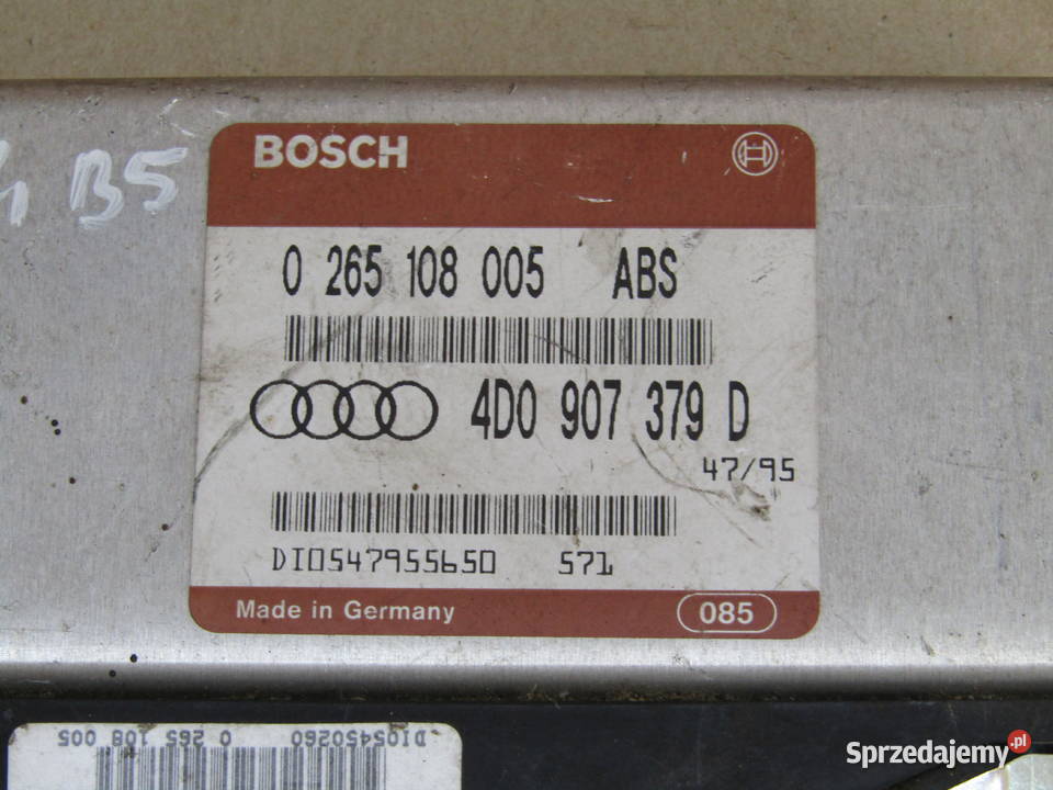 MODUŁSTEROWNIK ABS AUDI A4 B5 4D0907379D Komputery Mysłaków