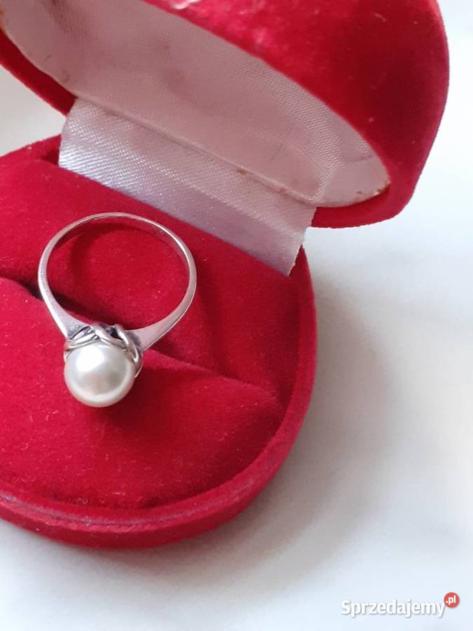 Pierścionek z perłą 925 mazowieckie