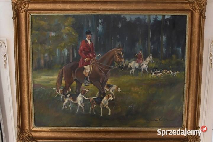 WOJCIECH KOSSAK Myśliwy na Koniu Polowanie Par Kraków