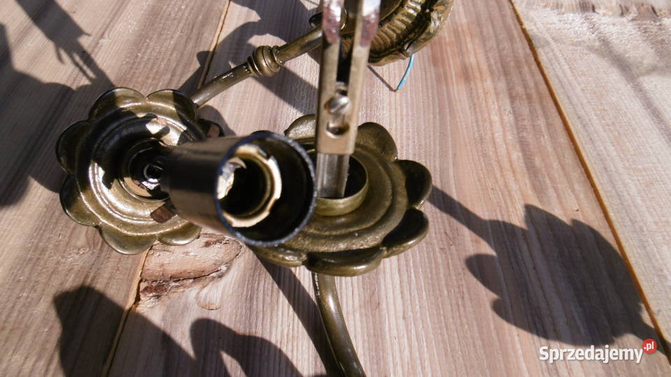 mosiężny kinkiet 2 mały cokół prl artdeco opolskie Namysłów