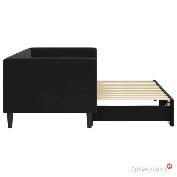 Sofa rozsuwana czarna aksamit 80x200 WM3196688 223cm mazowieckie Warszawa sprzedam