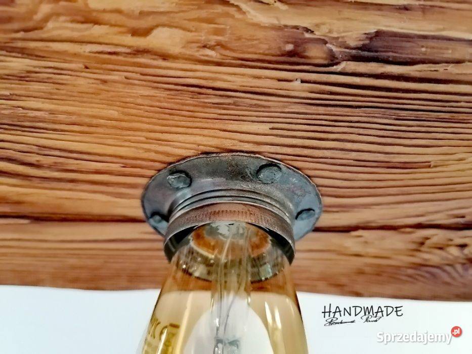 Drewniana lampa żyrandol RETROLoft 120lat stara Bytów sprzedam