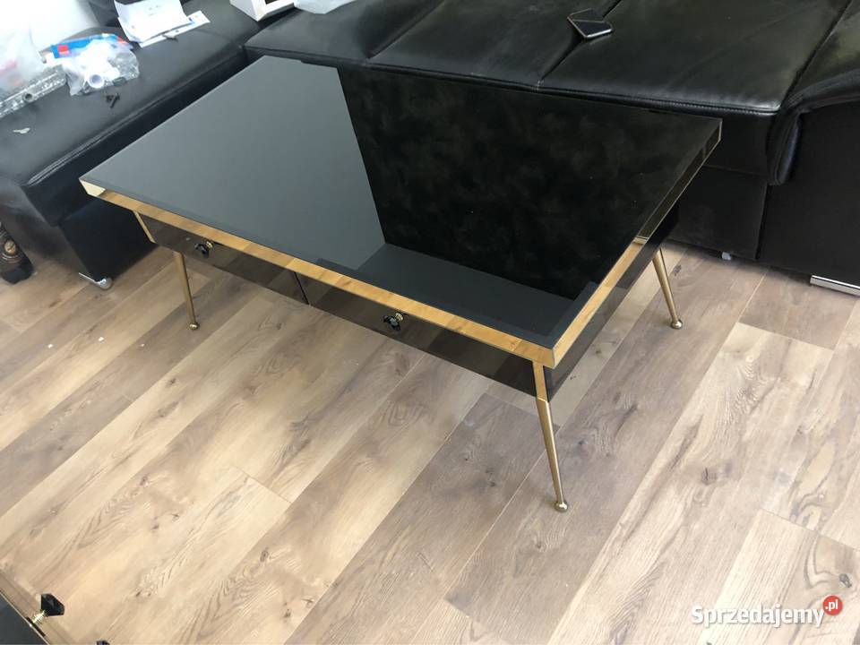 Stolik kawowy złoty czarny glamour Kępno