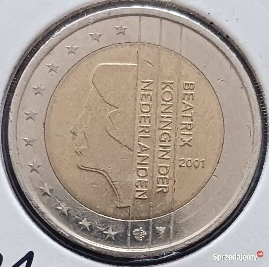 2 Euro Holandia 2001 r Beatrix rzadkość wielkopolskie Konin