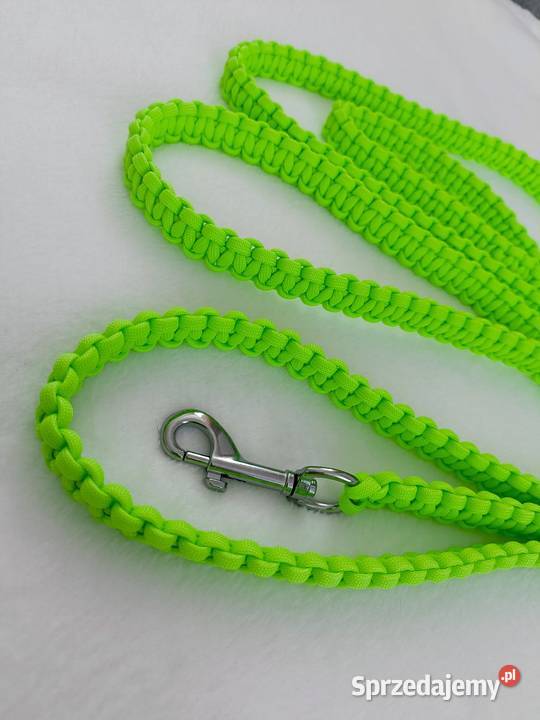 Smycz spacerowa pleciona handmade paracord Jawornik Polski