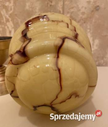 Art Deco przedwojenny żyrandol zwis z kloszem w Łódź