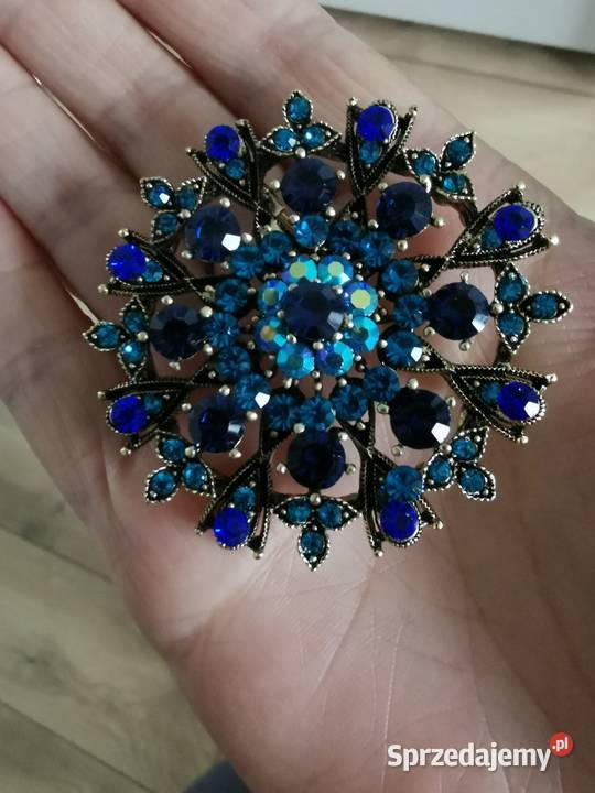 Broszka damska turkusowy kwiat Kraków