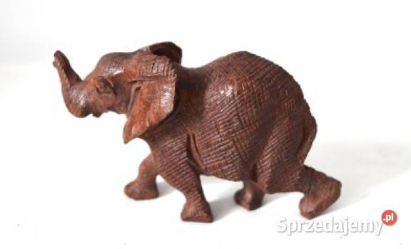 Słoń z drewna brązowy Figurki i rzeźby Lębork