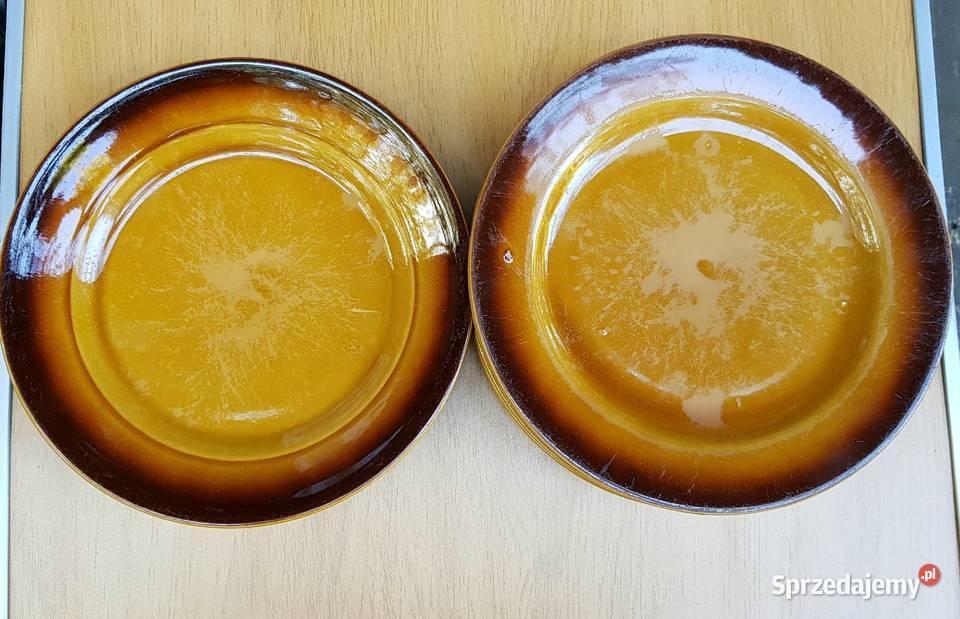 Porcelit fajans Tułowice talerze płytkie PRL śląskie Ruda Śląska