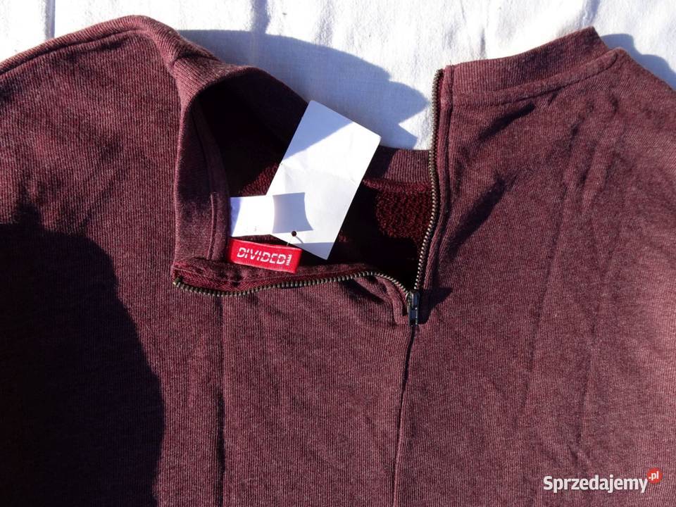 Burgundowa bluza sukienka dresowa HM S M Nowy Sącz